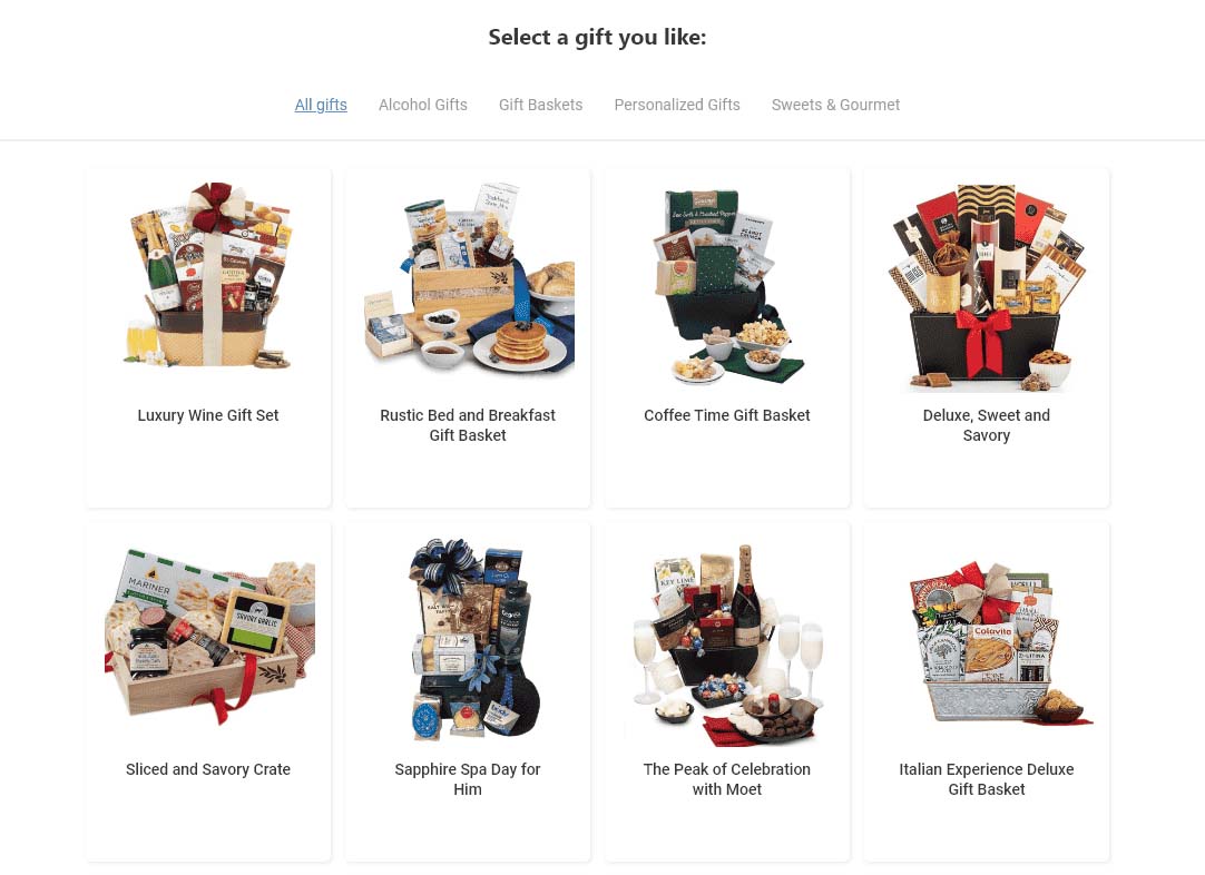 Address Request and Gift Selection tools